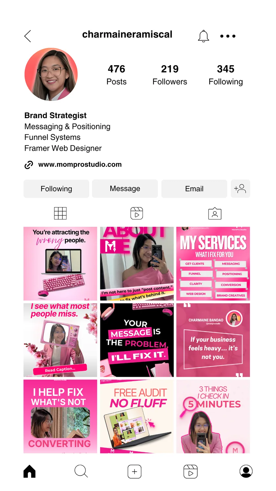 Instagram grid screenshot